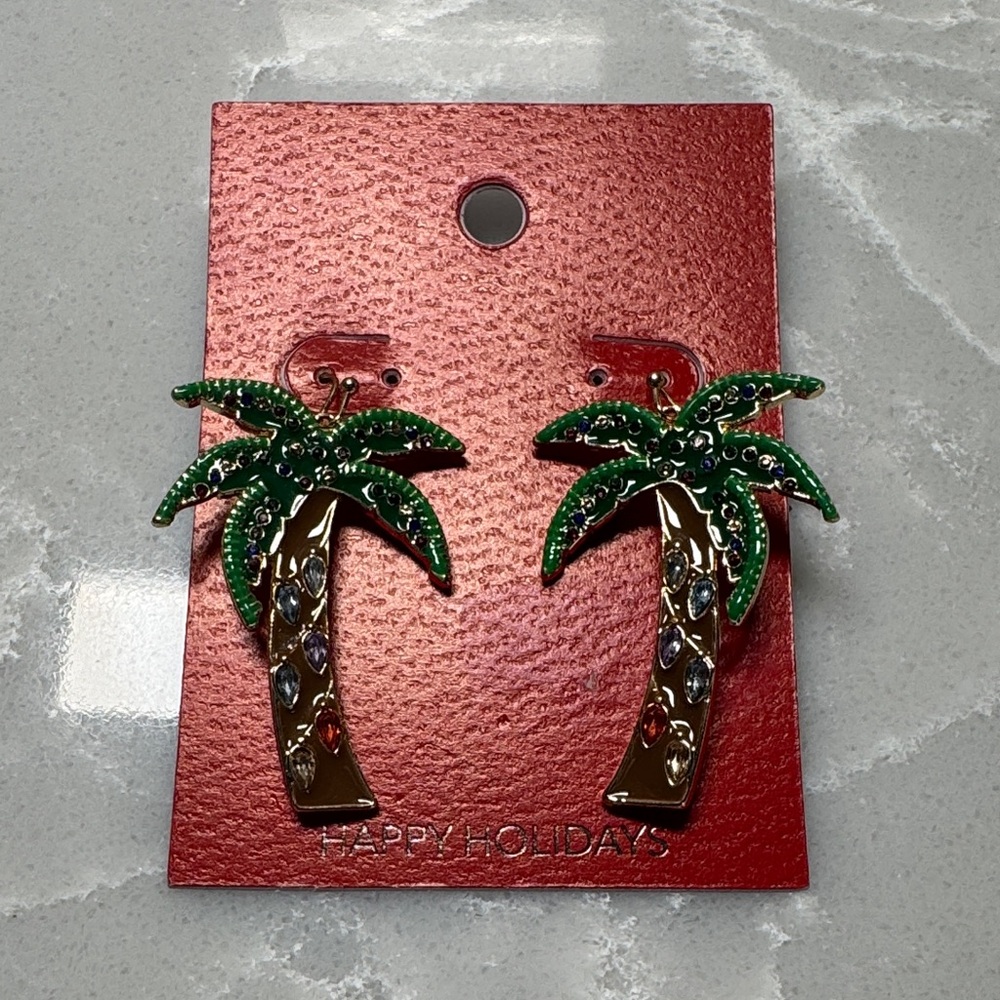 Christmas Palm Tree Earrings 🎄